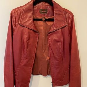 Danier red leather jacket